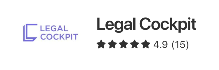 Rezensionen von Legal Cockpit auf Capterra: 4.9 von 5 Sterenen bei 15 Bewertungen