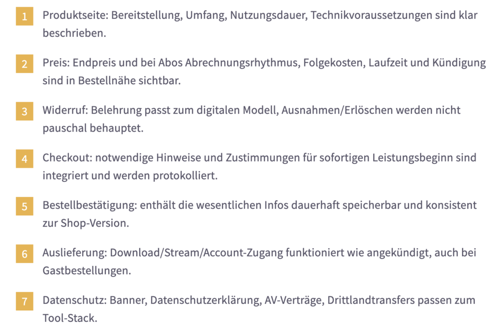 Rechtstexte für digitale Produkte